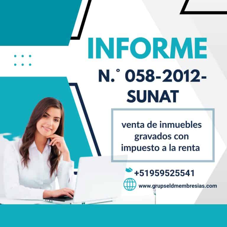INFORME N.° 058-2012-SUNAT/4B0000